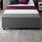 Baú Sapateira Estofada Casal Júpiter Corino - Skybox - Cinza