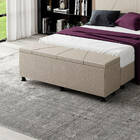 Baú Sapateira Estofada Casal Júpiter Linho - Skybox - Bege