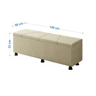 Baú Sapateira Estofada Casal Júpiter Veludo - Skybox - Bege