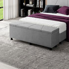 Baú Sapateira Estofada Casal Júpiter Veludo - Skybox - Cinza