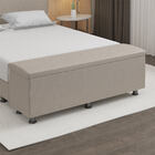 Baú Sapateira Estofada Casal King Size 195 Cm Terra Linho - S