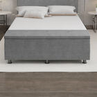 Baú Sapateira Estofada Casal King Size 195 Cm Terra Veludo -