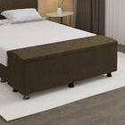 Baú Sapateira Estofada Casal King Size 195 Cm Terra Veludo -