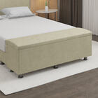 Baú Sapateira Estofada Casal King Size 195 Cm Terra Veludo -