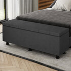 Baú Sapateira Estofada Casal King Size 195 Cm Venus Veludo -