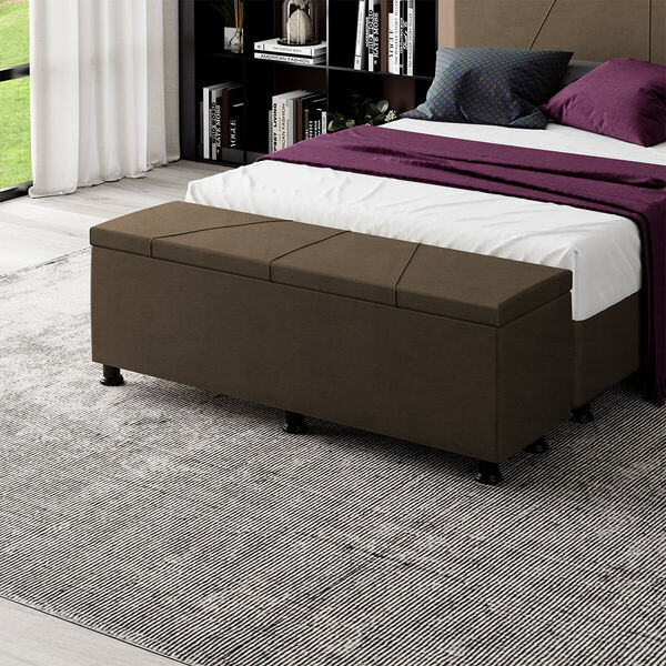 Baú Sapateira Estofada Casal King Size Júpiter Veludo - Skybo