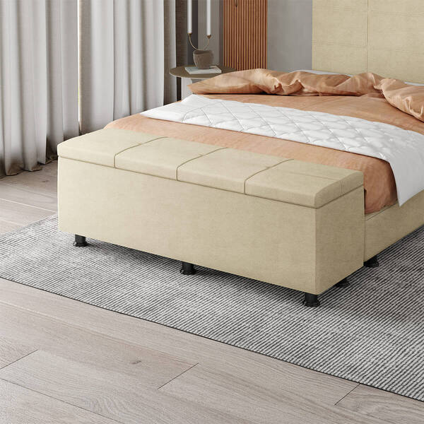 Baú Sapateira Estofada Casal King Size Marte Veludo - Skybox