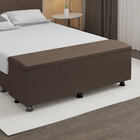 Baú Sapateira Estofada Casal Queen Size 160 Cm Terra Corino -