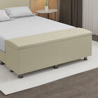 Baú Sapateira Estofada Casal Queen Size 160 Cm Terra Corino -