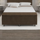 Baú Sapateira Estofada Casal Queen Size 160 Cm Terra Veludo -