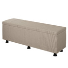 Baú Sapateira Estofada Casal Queen Size 160 Cm Venus Linho -