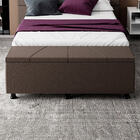 Baú Sapateira Estofada Casal Queen Size Júpiter Corino - Skyb