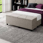 Baú Sapateira Estofada Casal Queen Size Júpiter Linho - Skybo