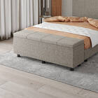 Baú Sapateira Estofada Casal Queen Size Marte Linho - Skybox