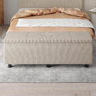 Baú Sapateira Estofada Casal Queen Size Marte Linho - Skybox