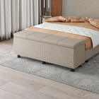 Baú Sapateira Estofada Casal Queen Size Marte Linho - Skybox