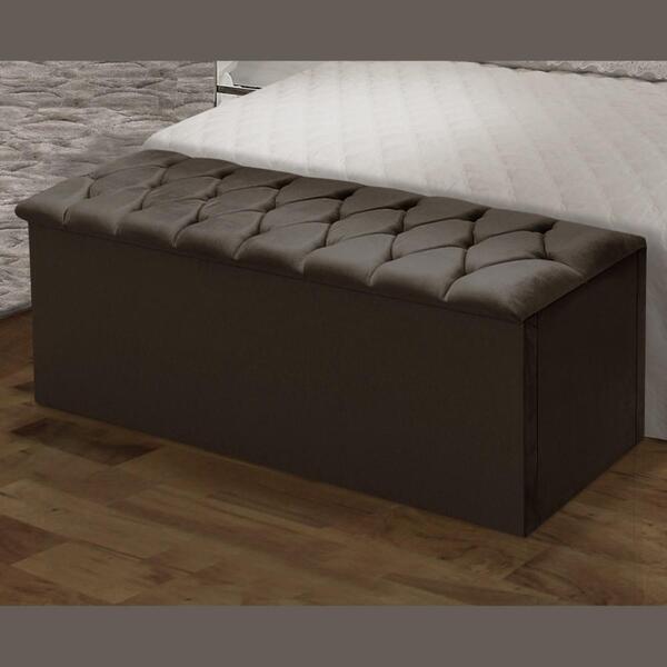 Baú Sapateira Mdf Casal Puff Estofado Veludo Organizador Mult