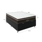 Baú Viúva+ Colchão Molas Ensacadas Couro Preto