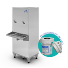 Bebedouro com Coluna Frisbel RA05 Inox com Compressor 1 Torneira Gelada e 1 Natural 220V