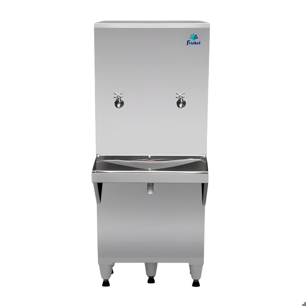 Bebedouro com Coluna Frisbel RA05 Inox com Compressor 2 Torneiras Geladas 127V (110V)