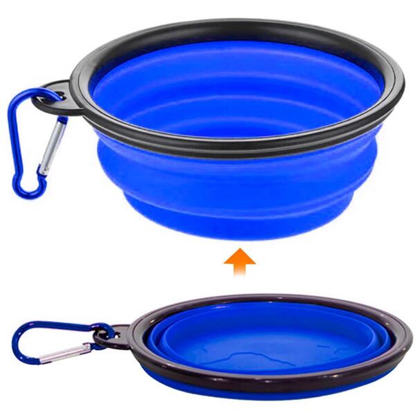 Bebedouro Comedouro Pet Para Cachorro  Em Silicone Dobrável A