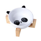 Bebedouro E Comedouro Pet De Cerâmica 400ml C/suporte Elevado