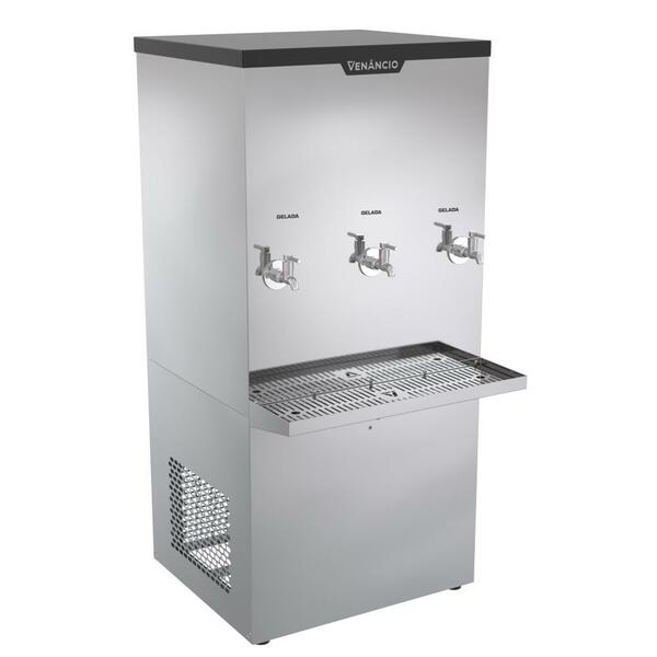 Bebedouro Industrial 100 Litros Venâncio Inox 3 Torneiras Gel