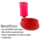 Bebedouro Pet Dosador Automático 1 Litro Cor Vermelho