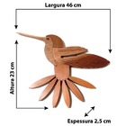 Beija-flor Decorativo Em Madeira Maciça Para Parede