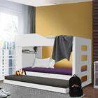 Beliche 100% Mdf Solteiro Com Cama Auxiliar Branco Halia Shop