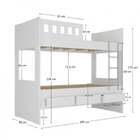 Beliche 3 Gavetas Com Escada E Grade De Proteção Nápoles Bran