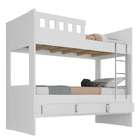 Beliche 3 Gavetas Com Escada E Grade De Proteção Nápoles Bran