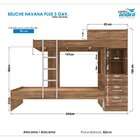 Beliche 3 Gavetas Havana Mais Guarda-roupa 4 Portas 2 Gaveta