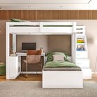 Beliche Adulto Com Escrivaninha Office Moon Branco