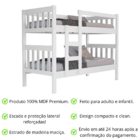 Beliche Adulto Solteiro Completa Com 2 Colchão D20 188x88cm P