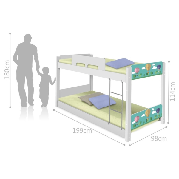 Beliche Baixa Adesivada Balão no Céu com Colchões