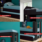 Beliche Cama Aux C/ 3 Colchões Ditália Treliche Cm-15 Preto