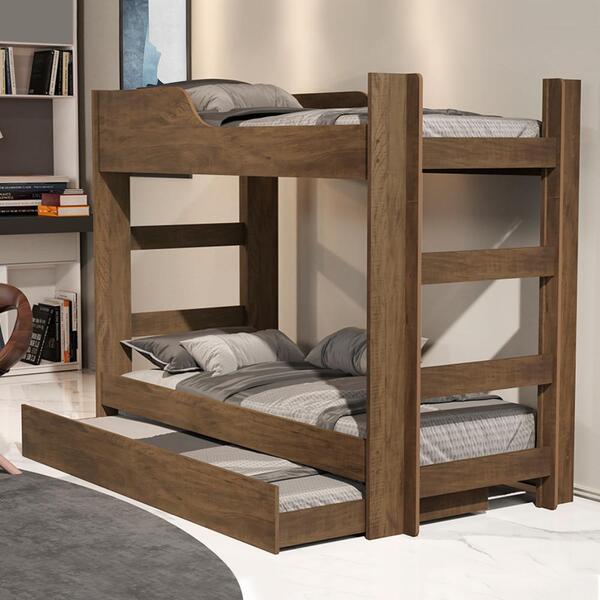 Beliche Com Cama Auxiliar Basoto Alba Castanho