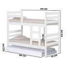 Beliche Com Cama Auxiliar Em Madeira Maciça Branco Bahia Nema