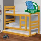 Beliche Com Cama Auxiliar Em Madeira Maciça Cerejeira Nemargi