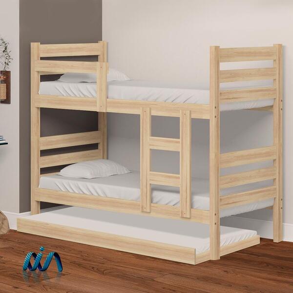 Beliche Com Cama Auxiliar Em Madeira Maciça Crua Bahia Nemargi