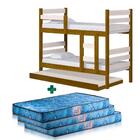 Beliche Com Cama Auxiliar Em Madeira Maciça Imbuia Branco Lav