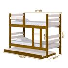 Beliche Com Cama Auxiliar Em Madeira Maciça Imbuia Branco Lav