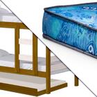 Beliche Com Cama Auxiliar Em Madeira Maciça Imbuia Branco Lav