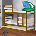 Beliche Com Cama Auxiliar Em Madeira Maciça Imbuia Branco Lav