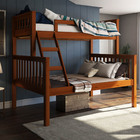 Beliche Com Cama De Casal Castanho Claro Madeira Pinus - Sara