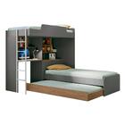 Beliche Com Estante E Escrivaninha Moscou Grafite Jatoba