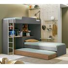 Beliche Com Estante E Escrivaninha Moscou Grafite Jatoba