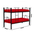 Beliche De Ferro Preto Reforçado Com 2 Colchões Solteiro 0.78