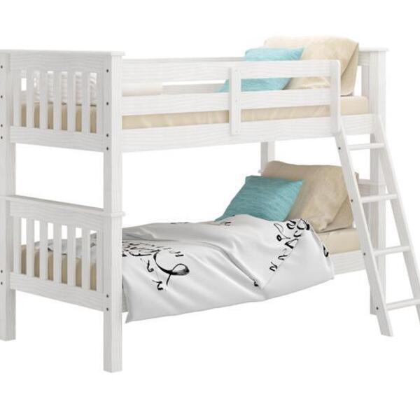 Beliche De Madeira Escada Até O Chão Branco Lavado - Piratini